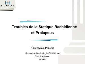 Troubles de la Statique Rachidienne et Prolapsus R de - sifud-pp
