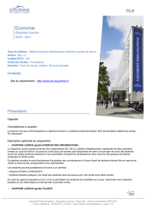 Economie - Offre de formation de l`Université Paris Dauphine.