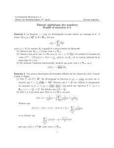 Théorie algébrique des nombres Feuille d`exercices n  5