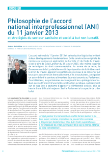 Philosophie de l`accord national interprofessionnel (ANI) du