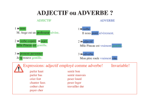 ADJECTIF ou ADVERBE ?