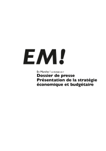 Dossier de presse Présentation de la stratégie économique et