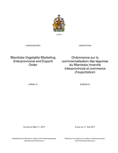 Manitoba Vegetable Marketing (Interprovincial and Export) Order