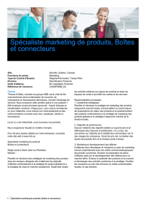 Spécialiste marketing de produits, Boîtes et connecteurs