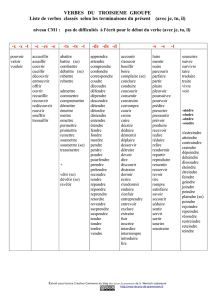 liste verbes CM1 gr.3 présent