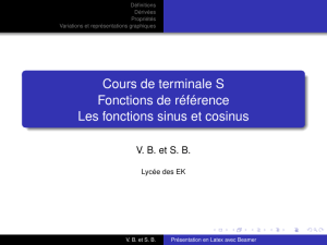 Cours de terminale S Fonctions de référence Les fonctions sinus et