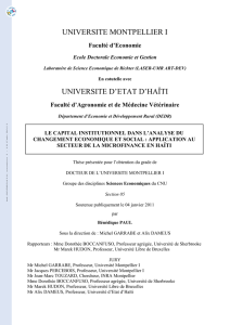 Le capital institutionnel dans l`analyse du changement économique