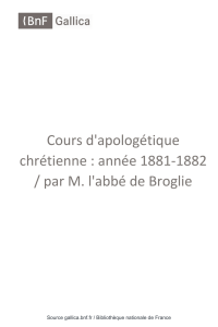 Cours d`apologetique chretienne. Tome 1