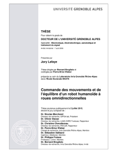 Commande des mouvements et de l`équilibre d`un robot