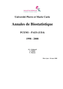 Annales de Biostatistique