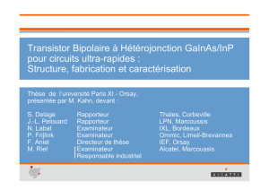 Transistor Bipolaire à Hétérojonction GaInAs/InP pour circuits ultra