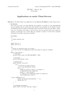 Applications en mode Client-Serveur