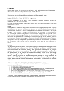 RAPPORT Au nom d`un groupe de travail inter - CClin