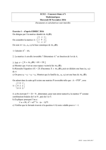 ECE2 – Concours blanc n°1 Mathématiques Mercredi 30 Novembre