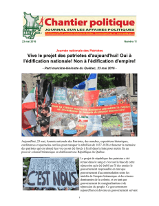 Chantier politique - pmlq - Parti marxiste