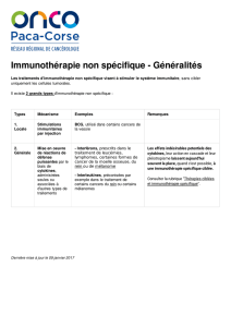 Immunothérapie non spécifique - Généralités