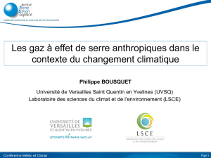 Les gaz à effet de serre anthropiques dans le