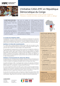L`Initiative CASA d`IFC en République Démocratique du Congo