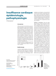 Insufficance cardiaque: epidémiologie, pathophysiologie