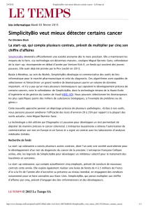 SimplicityBio veut mieux détecter certains cancer