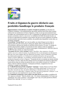 La guerre déclarée aux pesticides handicape le produire français