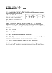 3MR01 – Algèbre linéaire Choix d`exercices – 21.11.2008