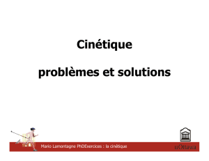 Cinétique problèmes et solutions