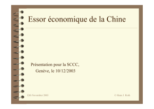 Essor économiquede la Chine - Conférence de M. Hans Jakob Roth