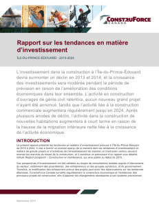 Rapport préliminaire sur les tendances en matière d`investissement