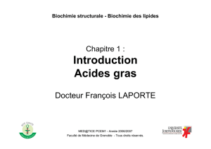 Introduction Acides gras