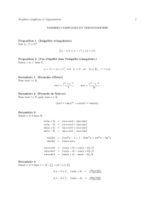 Nombres complexes et trigonométrie 1 NOMBRES COMPLEXES ET