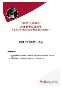 COMPTE-RENDU CAFE ETHIQUE N°5: « L`islam dans une France