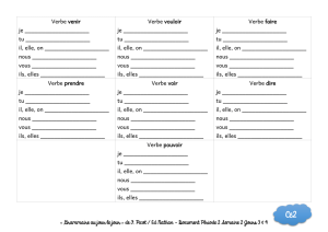 verbes en ir re dre oir - Tableau à compléter