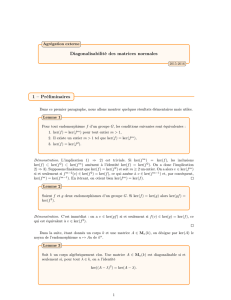 Diagonalisabilité des matrices normales - IMJ-PRG