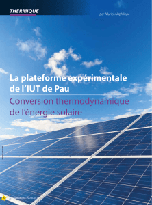 Conversion thermodynamique de l`énergie solaire