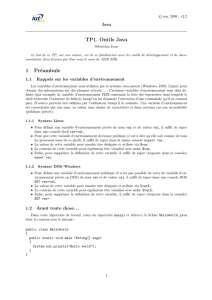 TP1. Outils Java 1 Préambule - Page enseignement de Sébastien