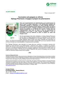 Vaccination anti-grippale en officine Alphega Pharmacie s`engage