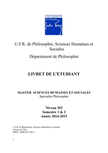 Livret M2 Philosophie 2014/2015