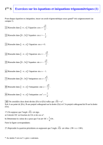 1 S Exercices sur les équations et inéquations trigonométriques (1)