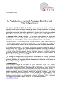 La Fondation Ipsen nomme le Professeur Daniel Louvard Président