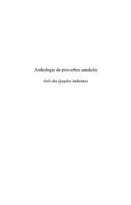 Anthologie de proverbes sanskrits
