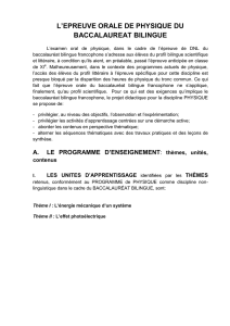 l`epreuve orale de physique du baccalaureat bilingue - VizaVi