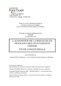 l`acquisition de la spatialite en français chez les etudiants chinois