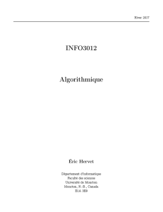INFO3012 Algorithmique - cours du professeur éric hervet
