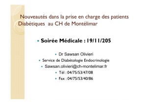 Nouveautés en Diabétologie au CH de MONTELIMAR.