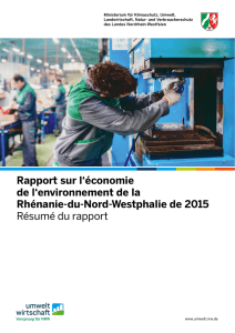 Rapport sur l`économie de l`environnement de la Rhénanie-du