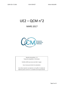 UE2 – QCM n°2 - Espace Inscrit