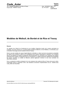 Modèles de Weibull et de Rice et Tracey