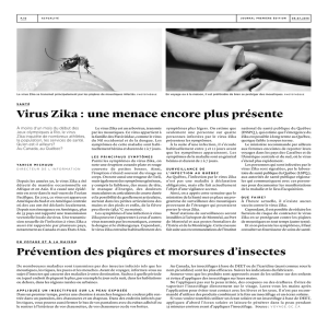 Virus Zika : une menace encore plus présente Prévention des