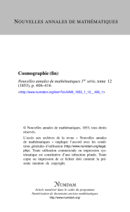 Cosmographie (fin)